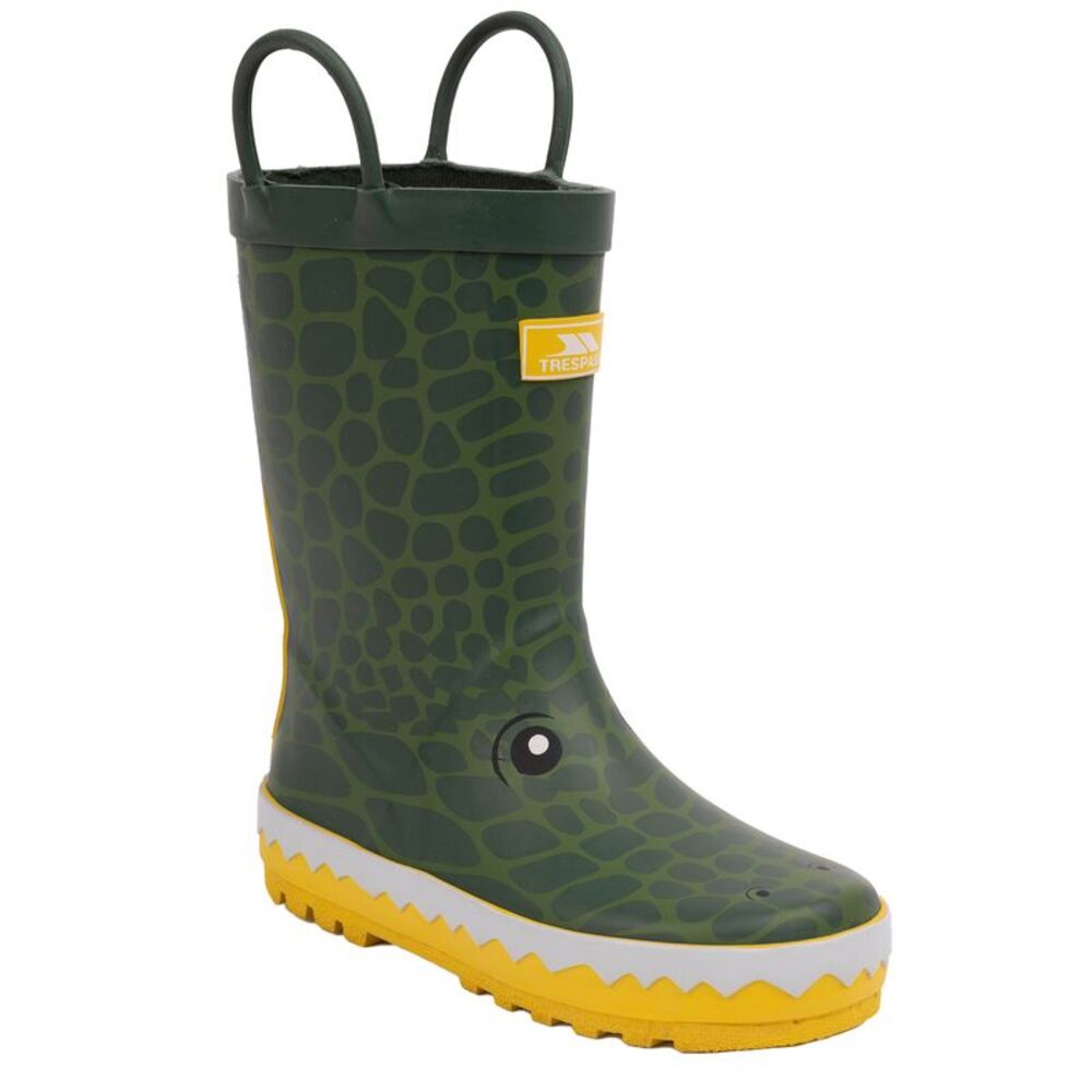 Trespass Childrens/Kids Crocodile Galoshes / Green/Yellow